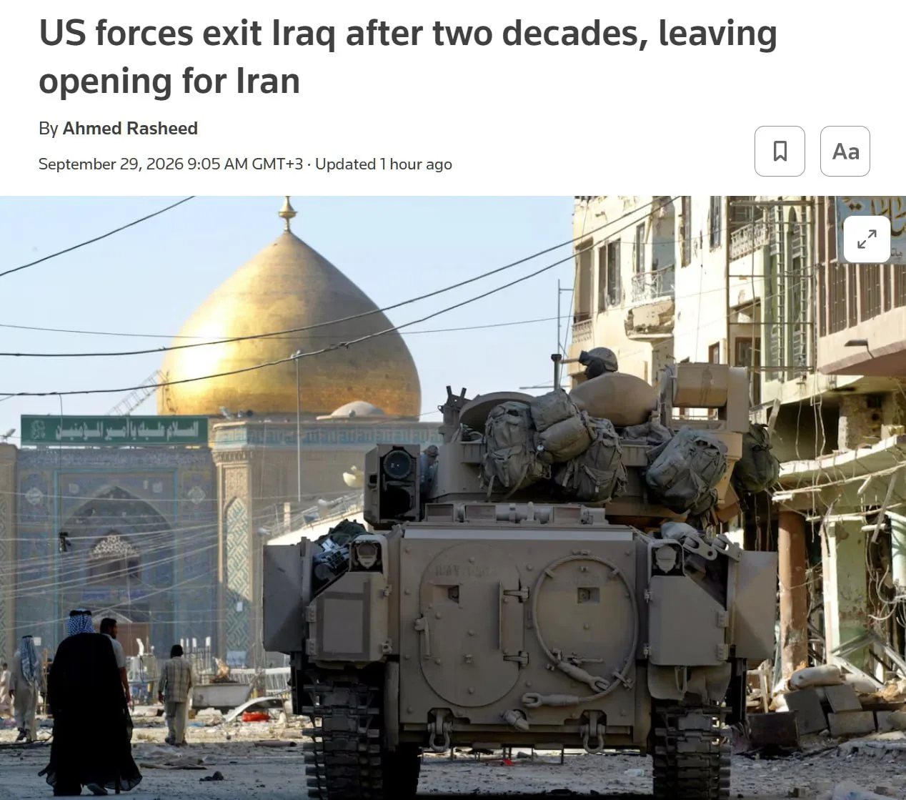 ⚡️Армия США покидает Ирак спустя более 20 лет военного присутствия, — Reuters.