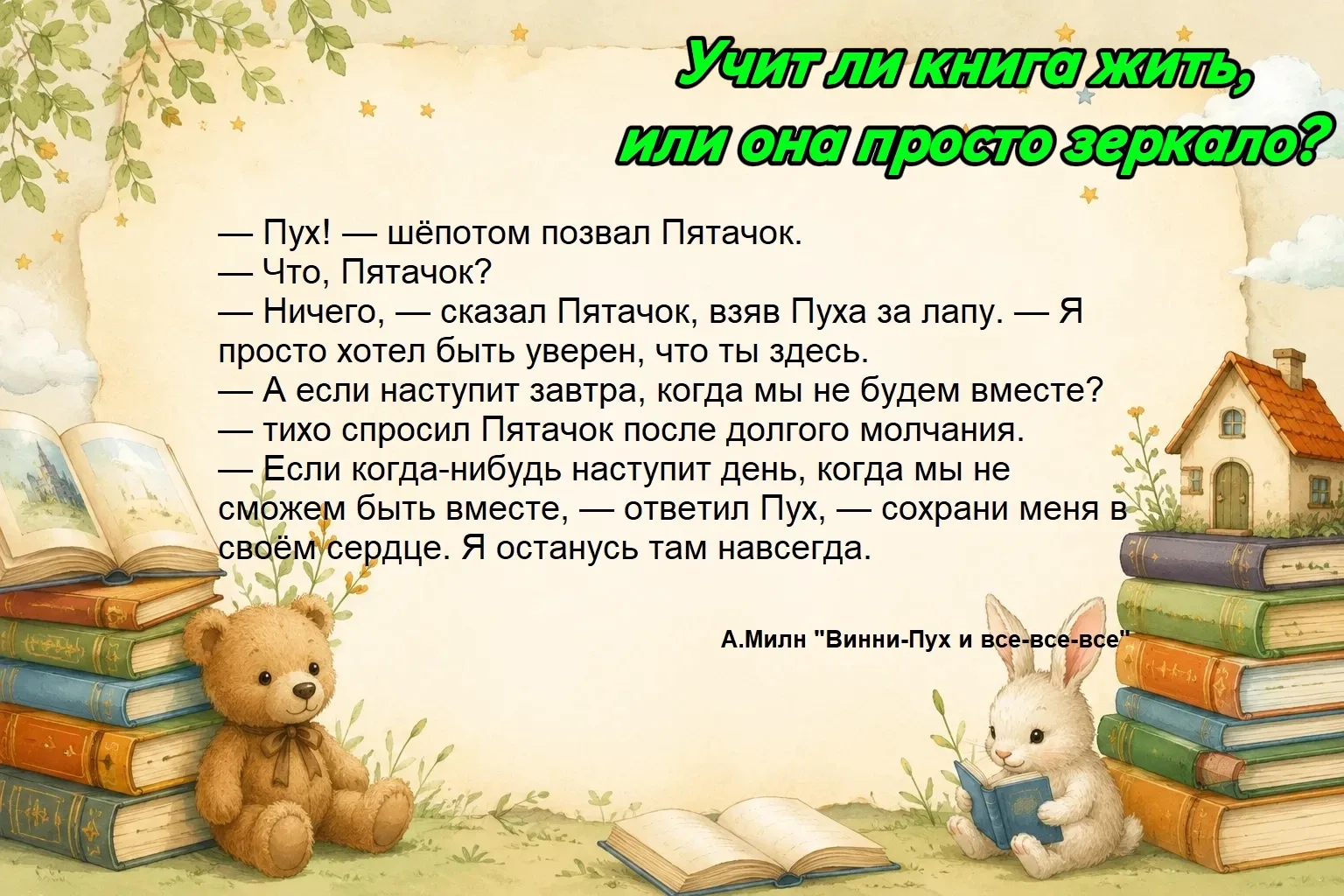 Учит ли книга жить, или она просто зеркало?
