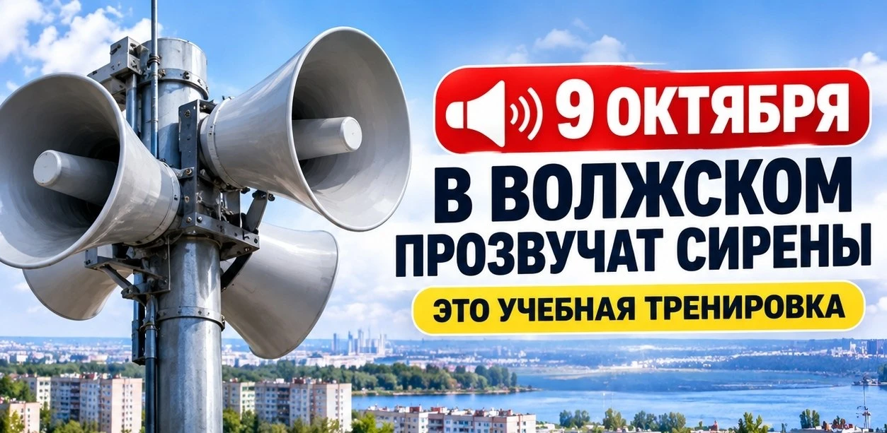 ⚡️ 9 октября в Волжском прозвучат сирены