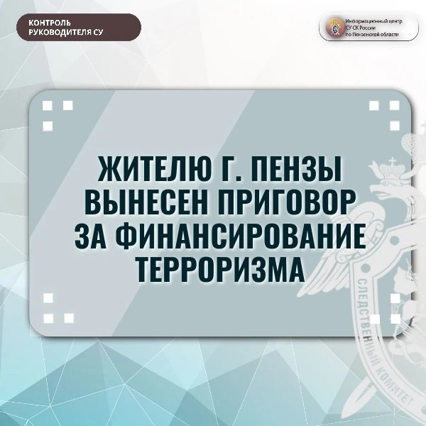 Жителю г. Пензы вынесен приговор за финансирование терроризма