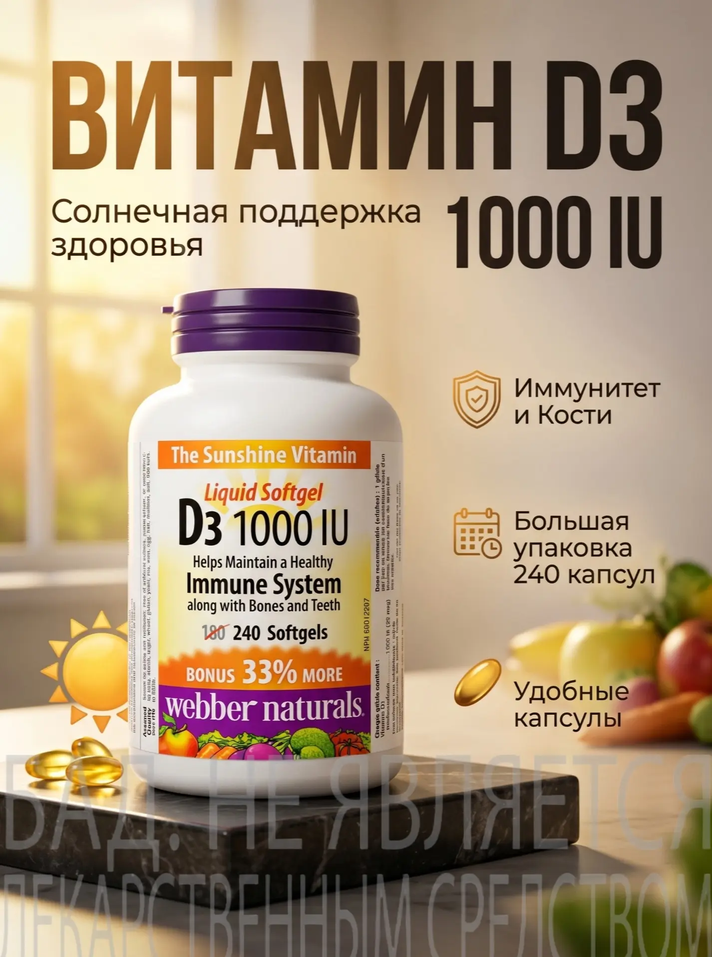Миф: «Витамин D можно принимать только зимой — летом его достаточно от солнца»