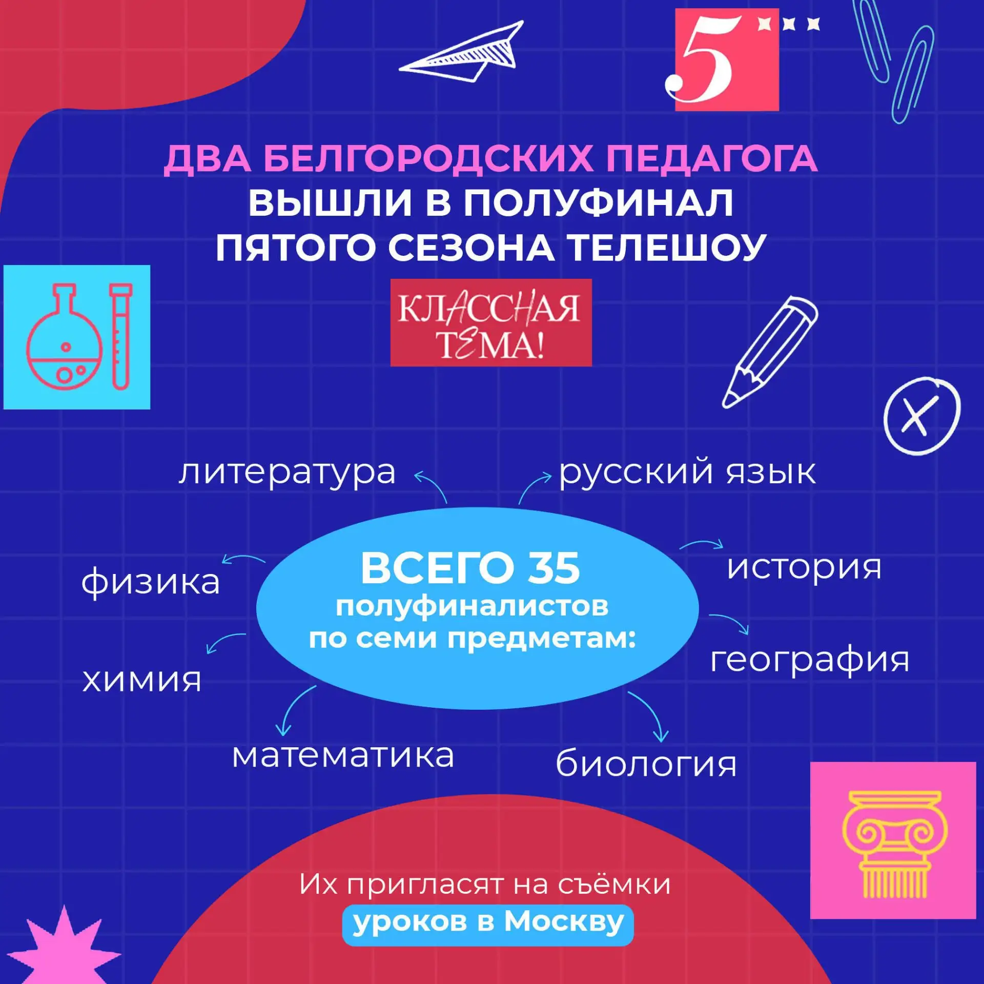 Алексей Островский и Анна Зернова представят Белгородскую область в полуфинале телешоу «Классная тем