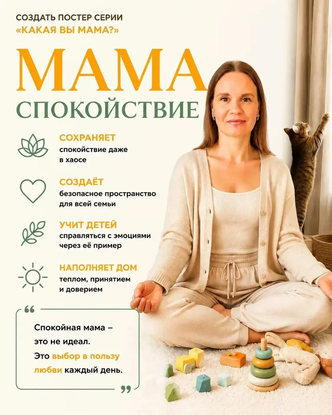 👇Какая вы мама?👩🏻‍🦰
Узнайте свой суперстиль в новой серии карточек! 😉
🖋️У каждой мамы есть сво