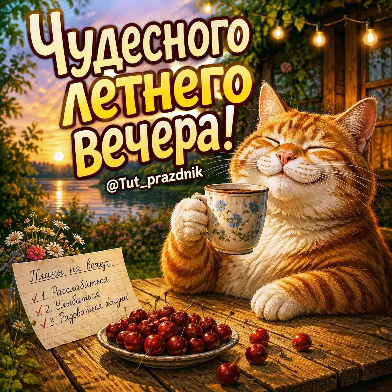 Чудесного летнего вечера!

Красивые открытки ❤️