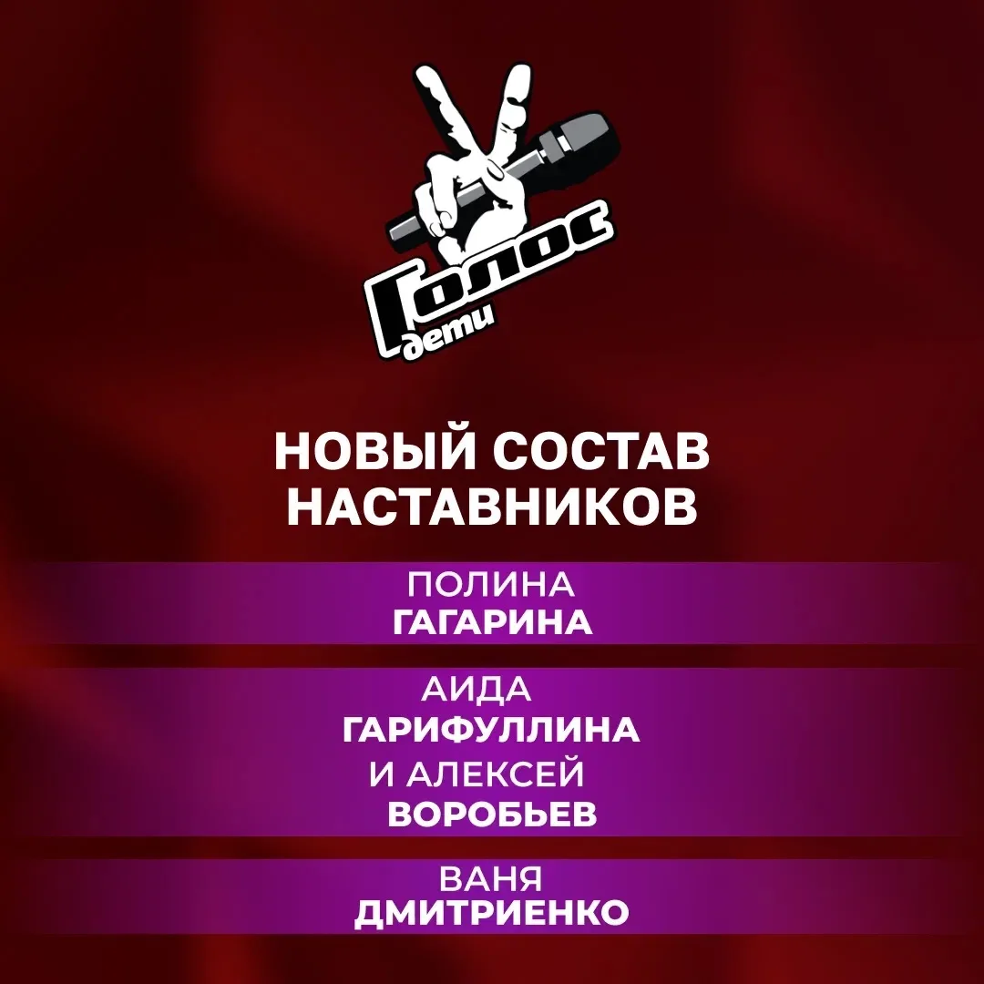 Встречаем новый состав наставников шоу «Голос. Дети»! 🎤