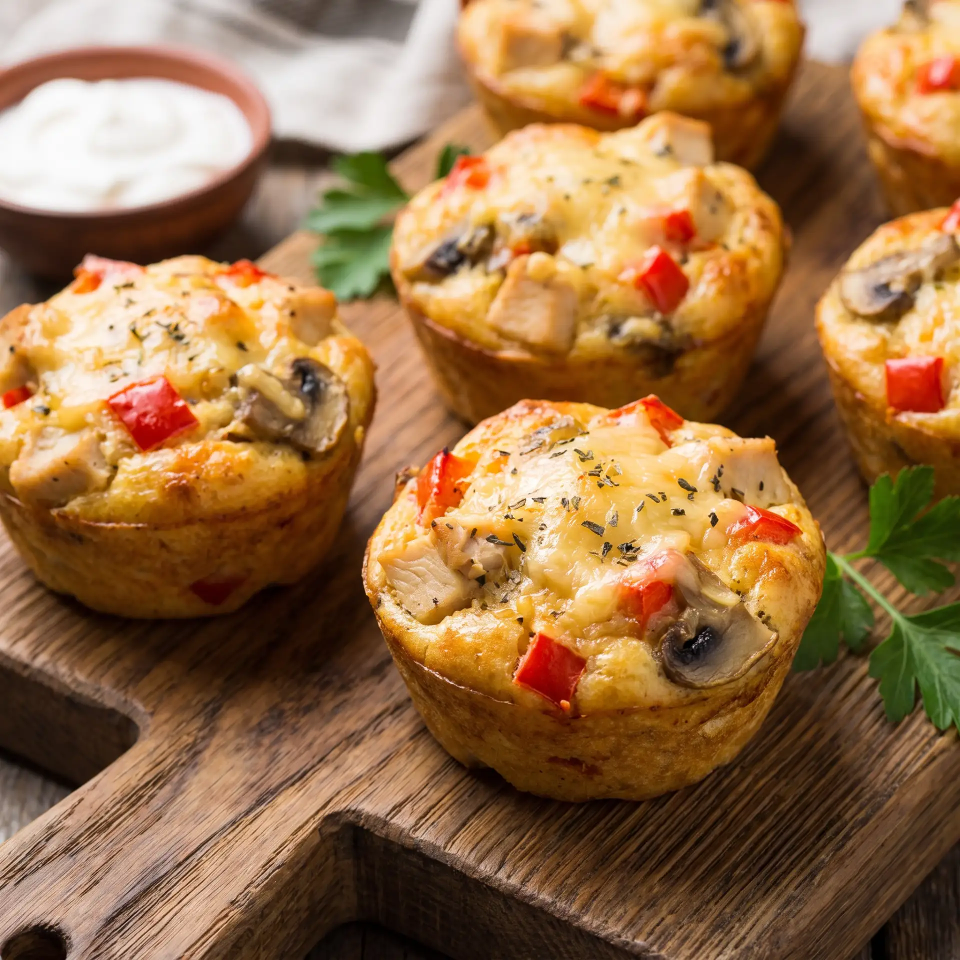🧁 Кексы с курицей, болгарским перцем и шампиньонами — сытно, сочно и очень просто! 😋