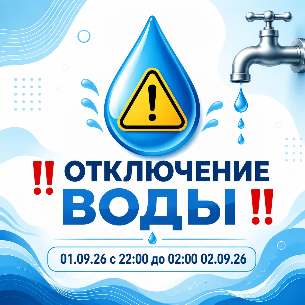 ‼️ Отключение воды‼️