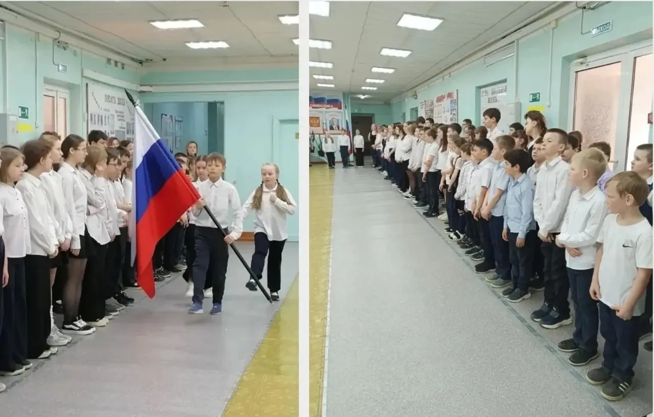🇷🇺Традиционно утро понедельника в МБОУ Саваслейской школе началось с торжественной ли...