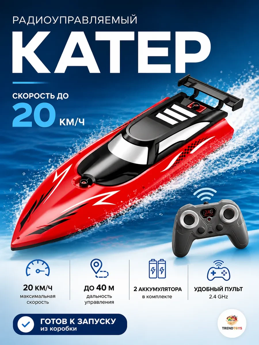⚡️ Лодка на пульте управления, катер на радиоуправлении, TrendToys