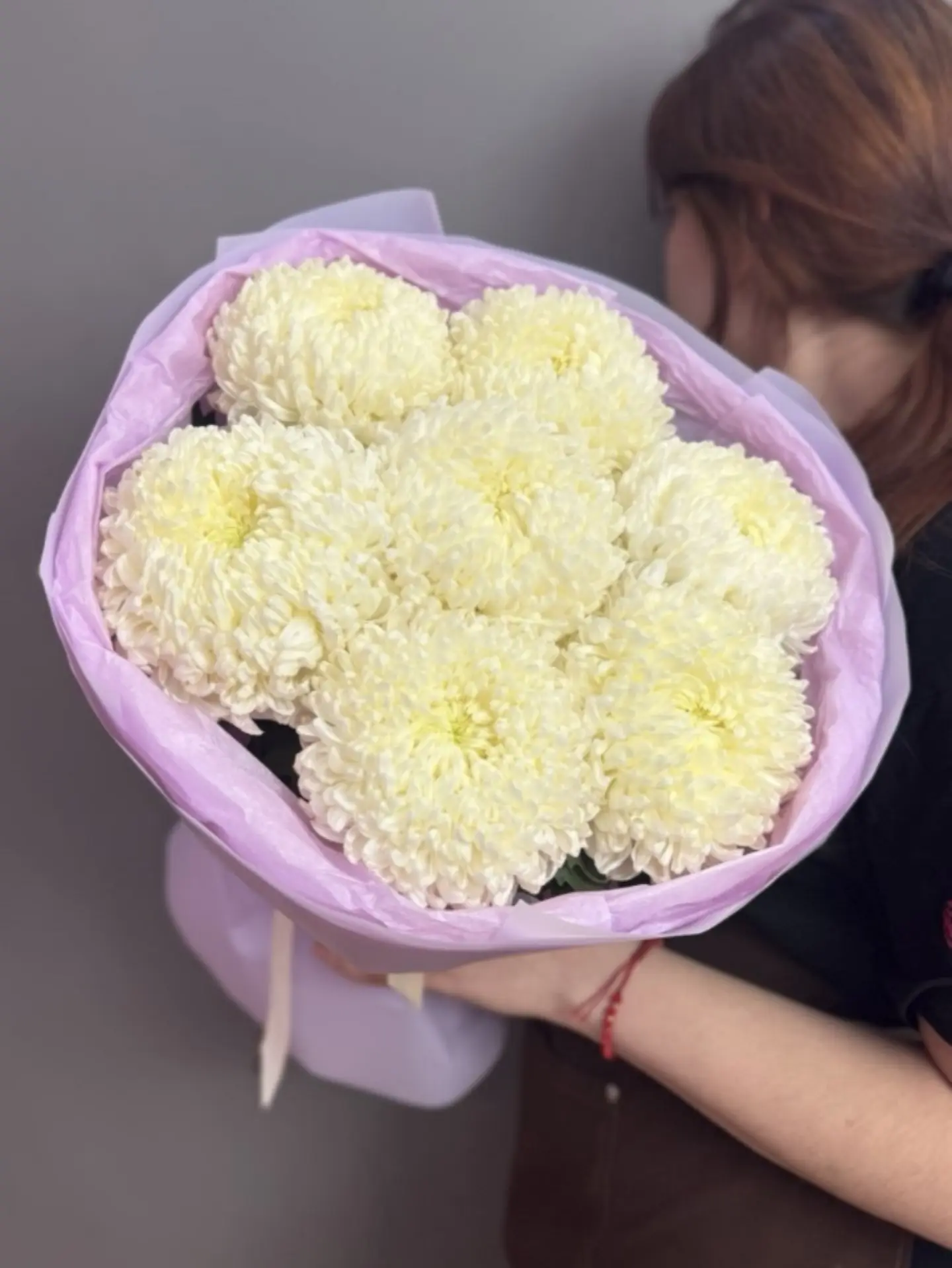 💜Монобукет из одиночных хризантем сорта "Фред"