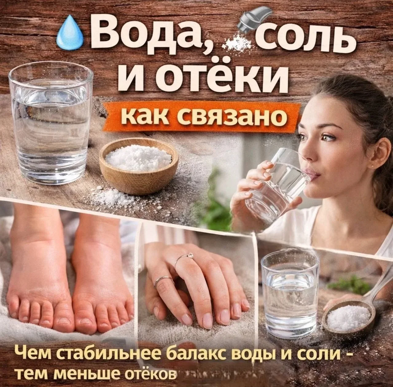 💧 ВОДА, СОЛЬ И ОТЁКИ - КАК ЭТО СВЯЗАНО