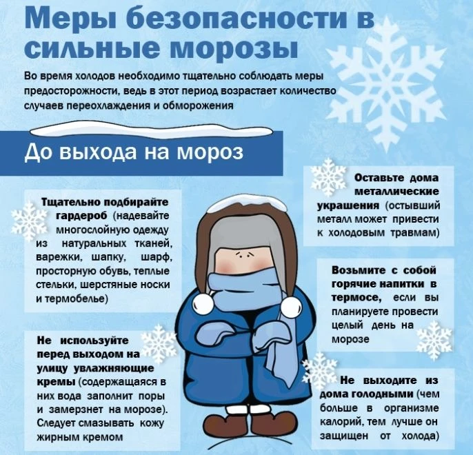 ПАМЯТКА для взрослых и детей «Как уберечься в сильные морозы»