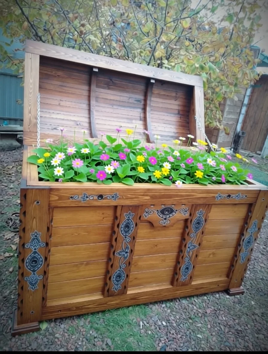 Этот сундук будет использоваться для цветов с открытой крышкой. 🌷🌺🥀🌹🌸💮🏵️🌼🌻