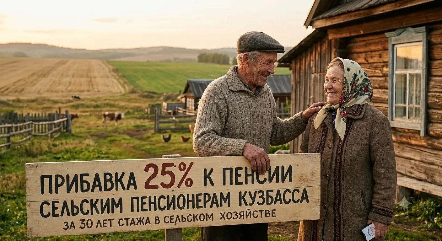 🌾 +25% к пенсии для сельских пенсионеров Кузбасса!
 
Важные новости для жителей села и их близких! 