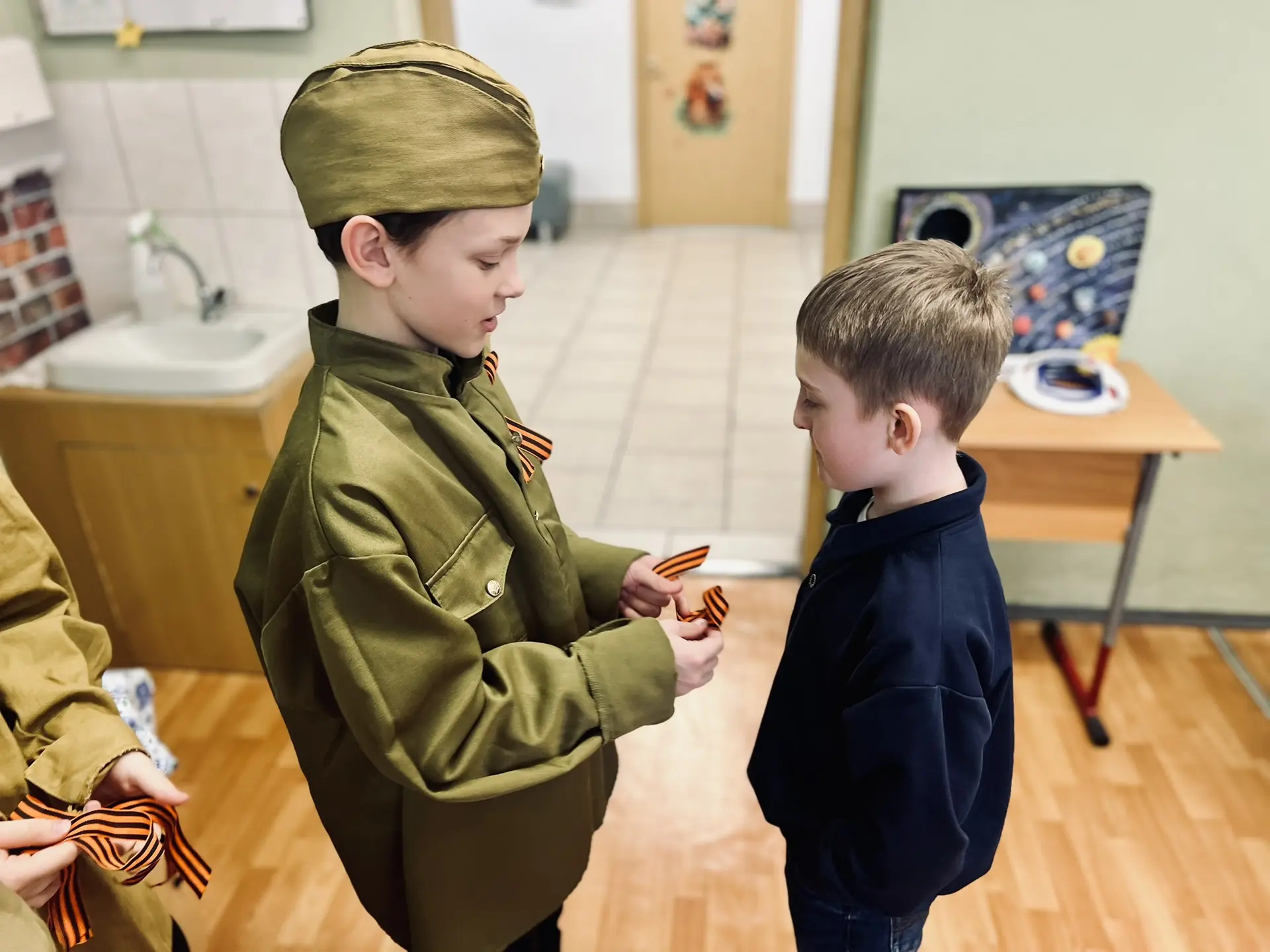 Акция «Георгиевская ленточка»  Сегодня в нашей школе стартовала традиционная патриотическая акция «Г