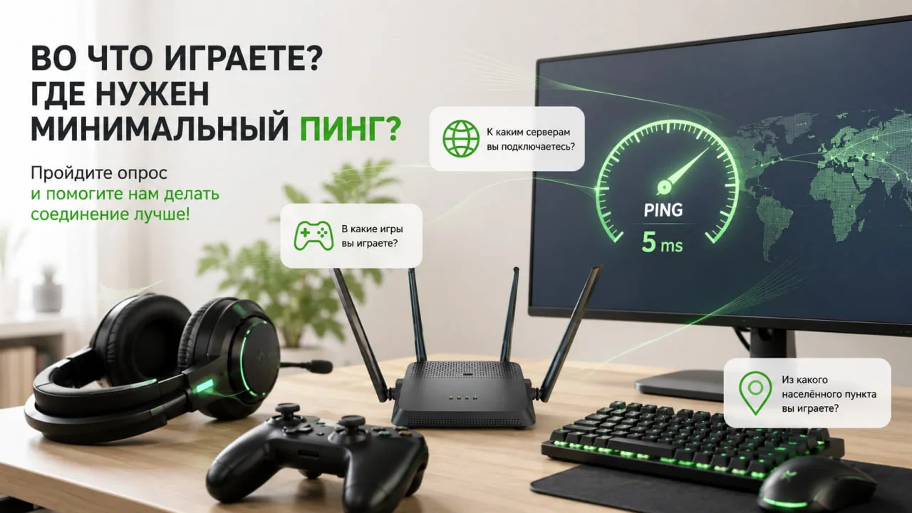 ⚡️ Во что вы играете? Где для вас важен минимальный пинг?

Мы хотим сделать соединение ещё лучше для