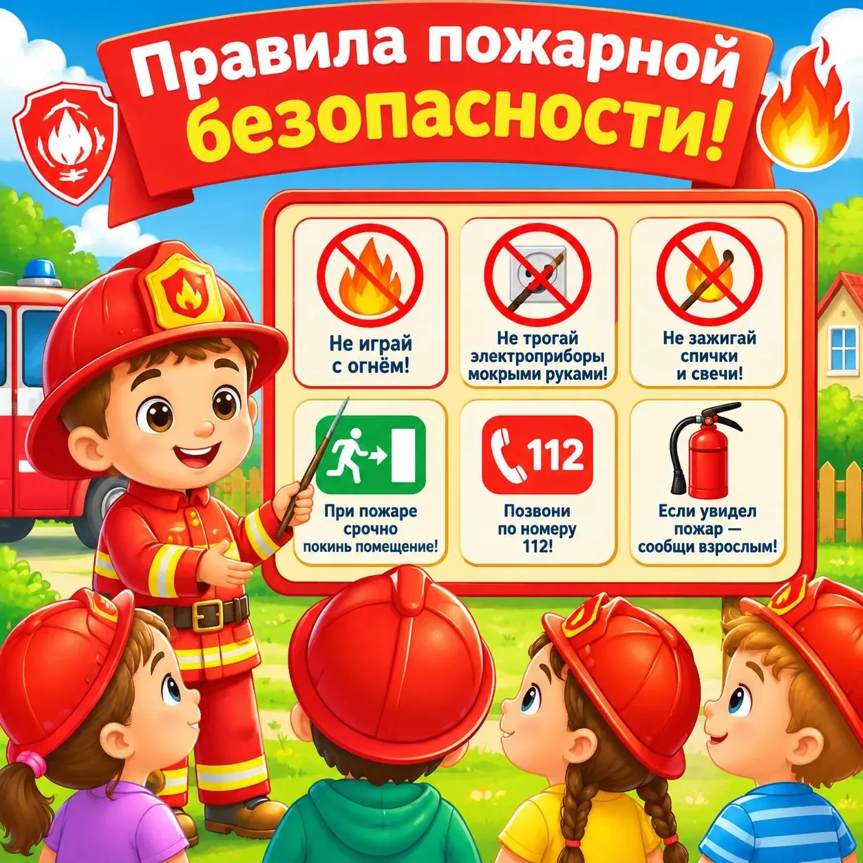Пожарный — профессия смелых, а знание правил — обязанность каждого! 🚒