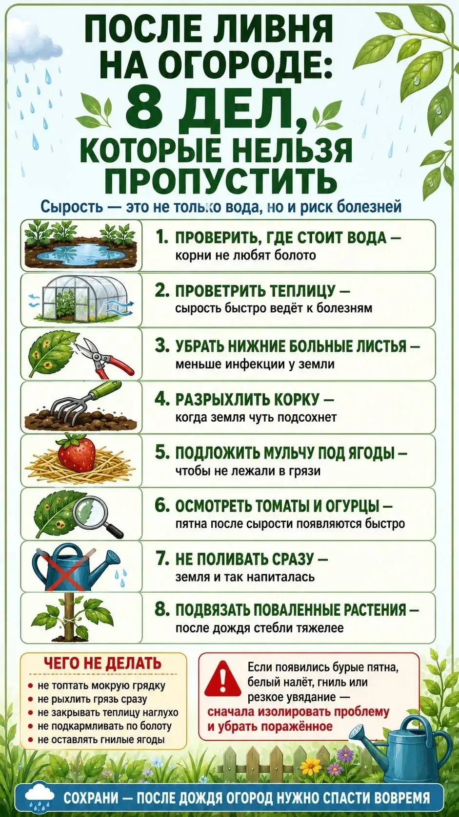🌧 ПОСЛЕ ЛИВНЯ НА ОГОРОДЕ: 8 дел, которые нельзя пропустить! 🌧