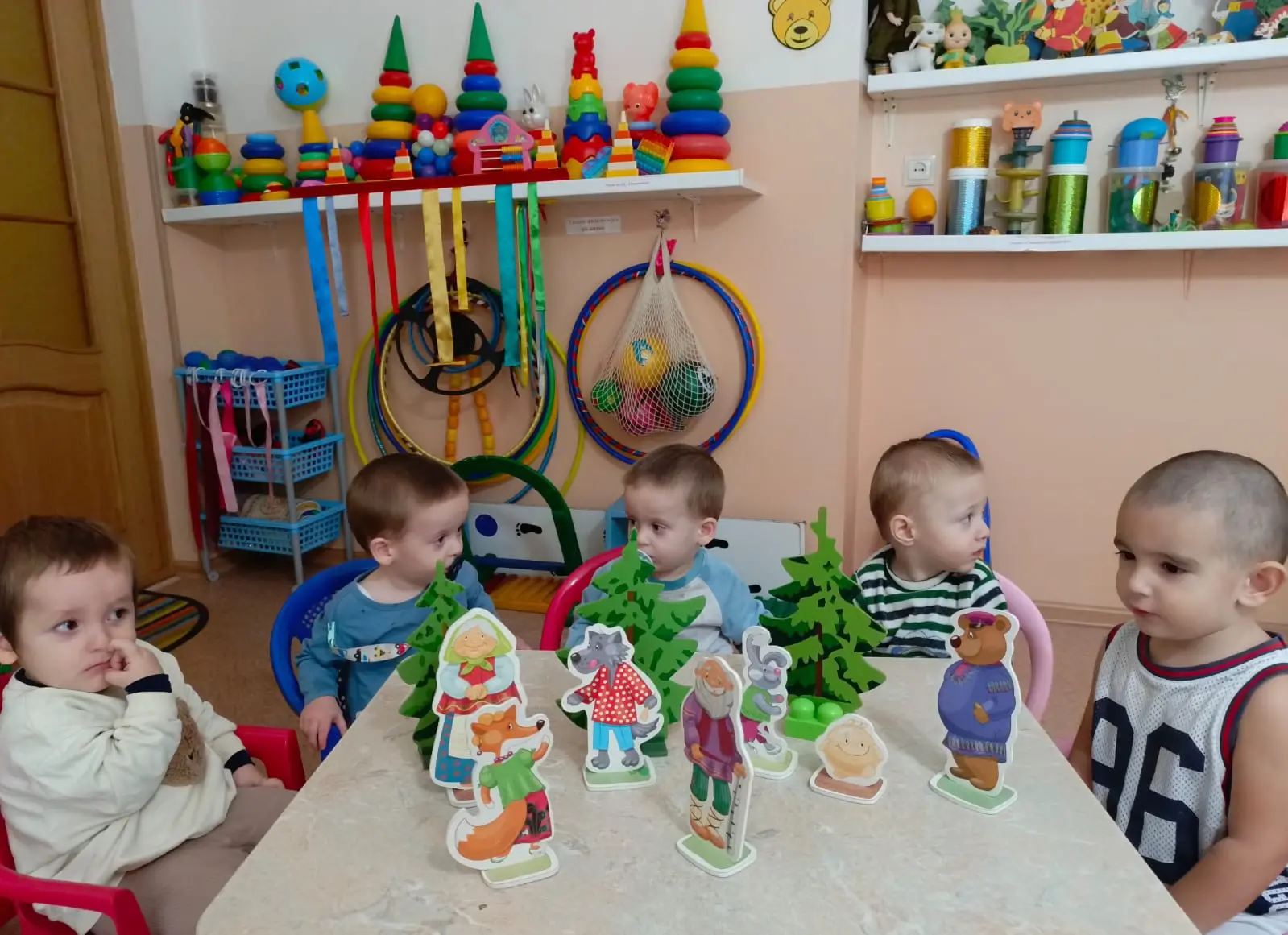 Показ сказки *Колобок* цель учить детей смотреть и слушать сказку , познакомить с героя...