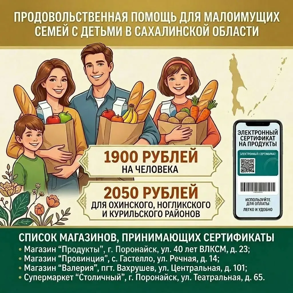 В Сахалинской области продолжается выдача адресной продовольственной помощи