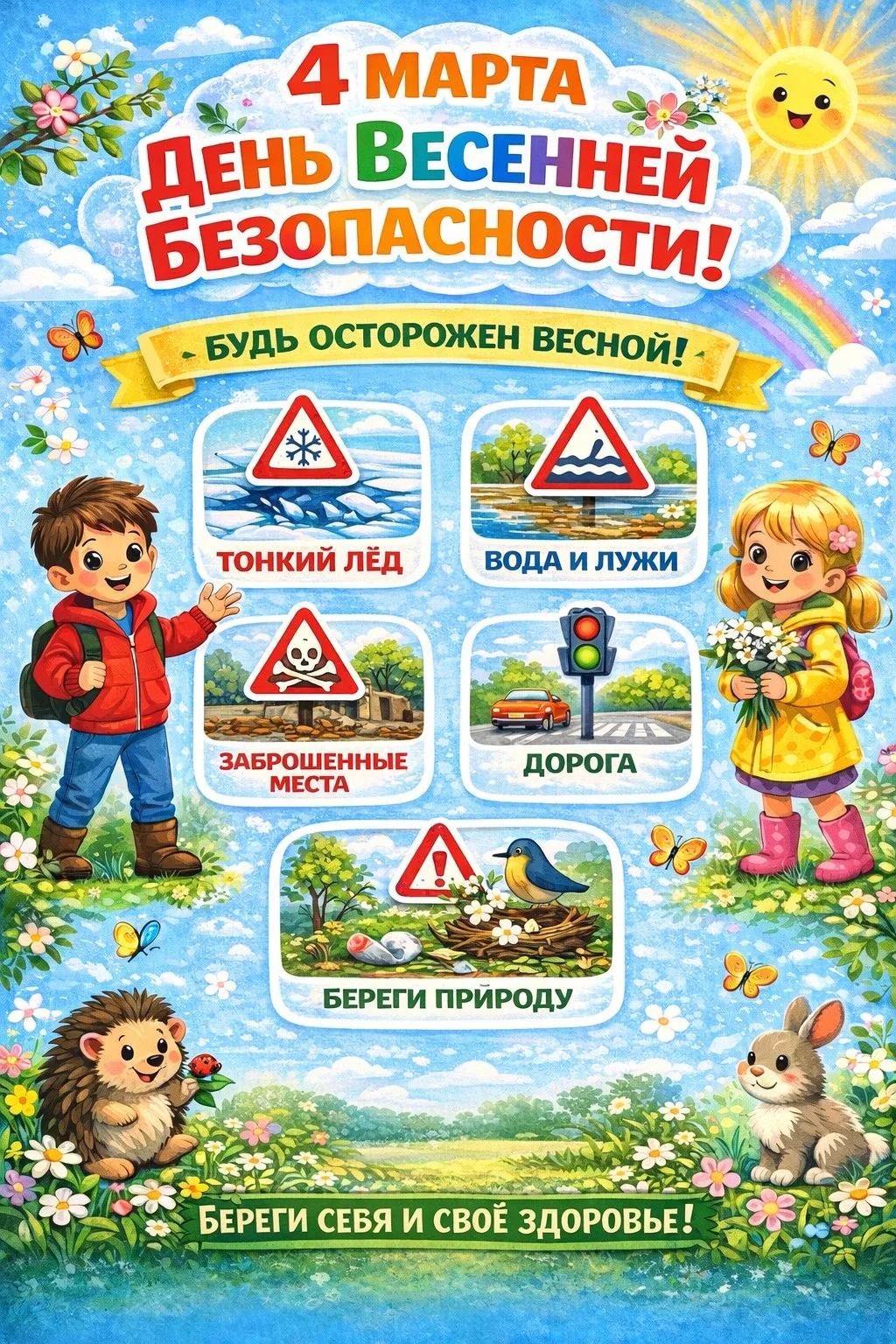 📢 4 марта 2026 года отмечается День весенней безопасности. Этот день направлен на то, ...