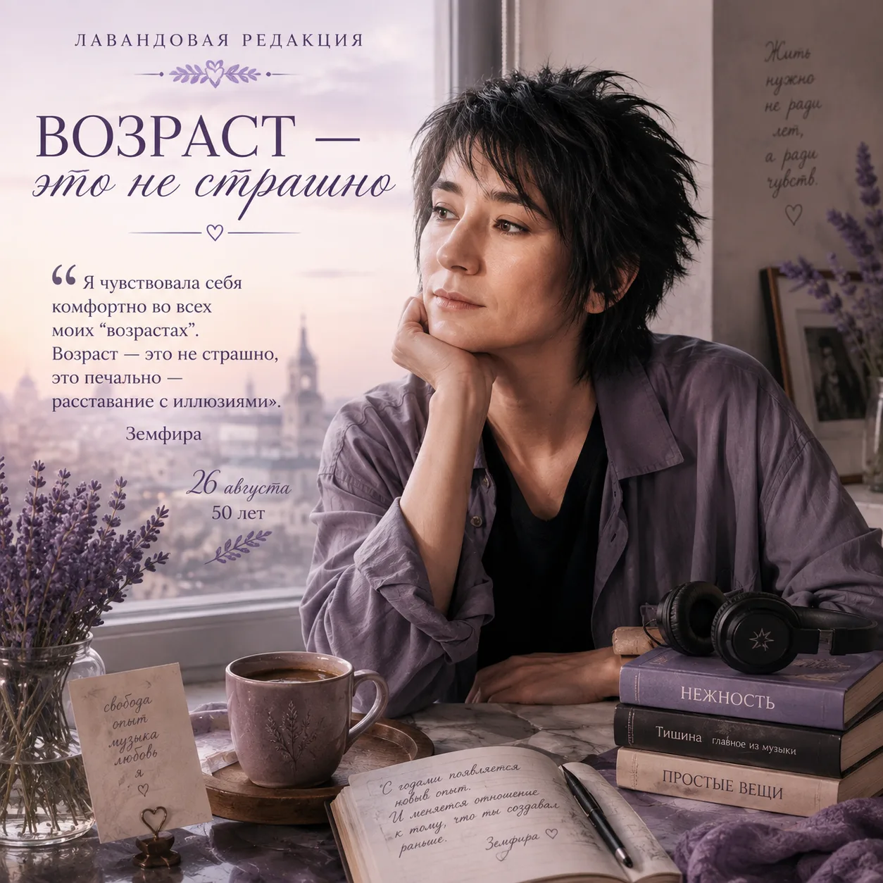26 августа Земфире исполняется 50 лет.