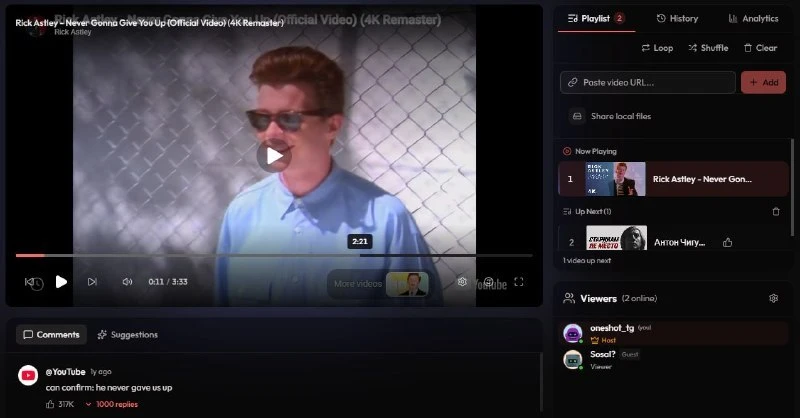 🍿Появился совместный кинозал для просмотра видео с друзьями