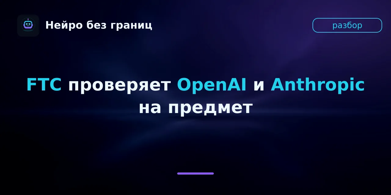 FTC проверяет OpenAI и Anthropic на предмет безопасности их ИИ-продуктов.