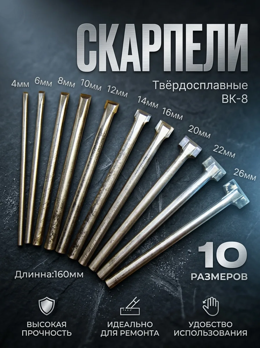 🔨 Скарпель ручной ВК‑8 (160 мм) — точность и прочность в каждой детали! ✨

Что у нас тут? 👇

✂️ Дл