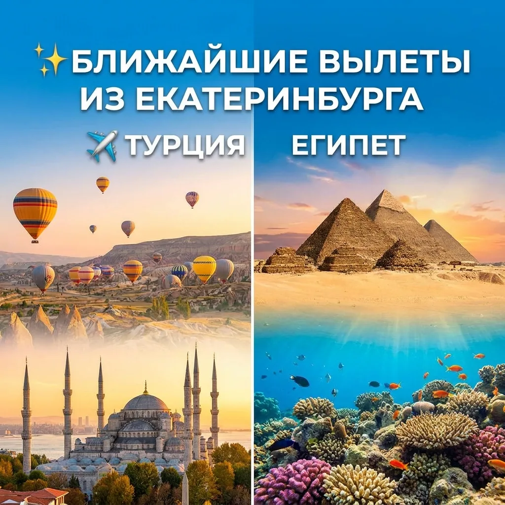 ✨ Ближайшие вылеты из Екатеринбурга ✈️