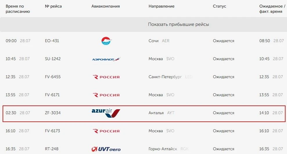 Ночной рейс Анталья – Оренбург – Анталья задержан почти на 12 часов.

Борт должен был прибыть в 2.30