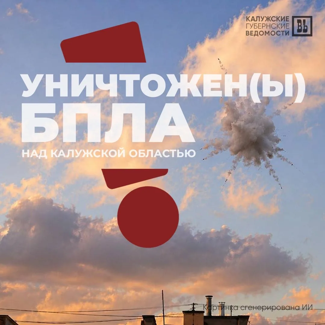 ❗️БПЛА сбили в Сухиничском округе  Сегодня утром силами ПВО уничтожен БПЛА над территорией Сухиничск