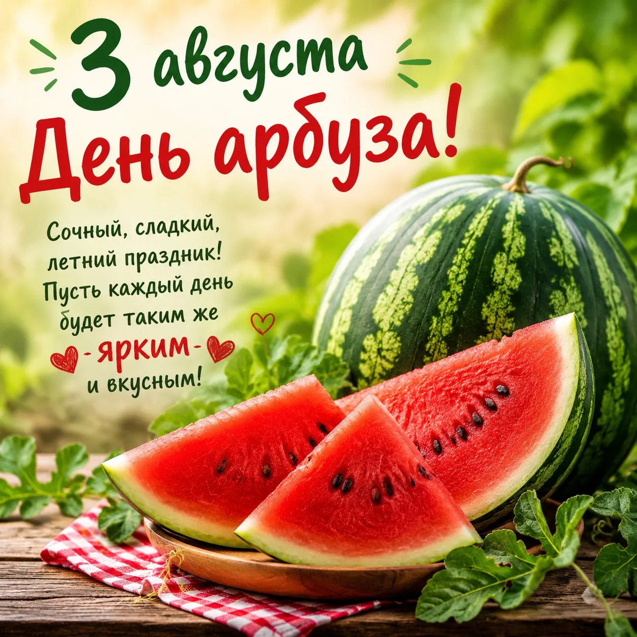 🍉 Сегодня, 3 августа, отмечается день арбуза! 🍉

🍉 Знаете, почему этот праздник так любят во всём