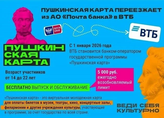 ❗️ Важное обновление в мире культурных событий 2026 года! С этого года "Пушкинская карт...