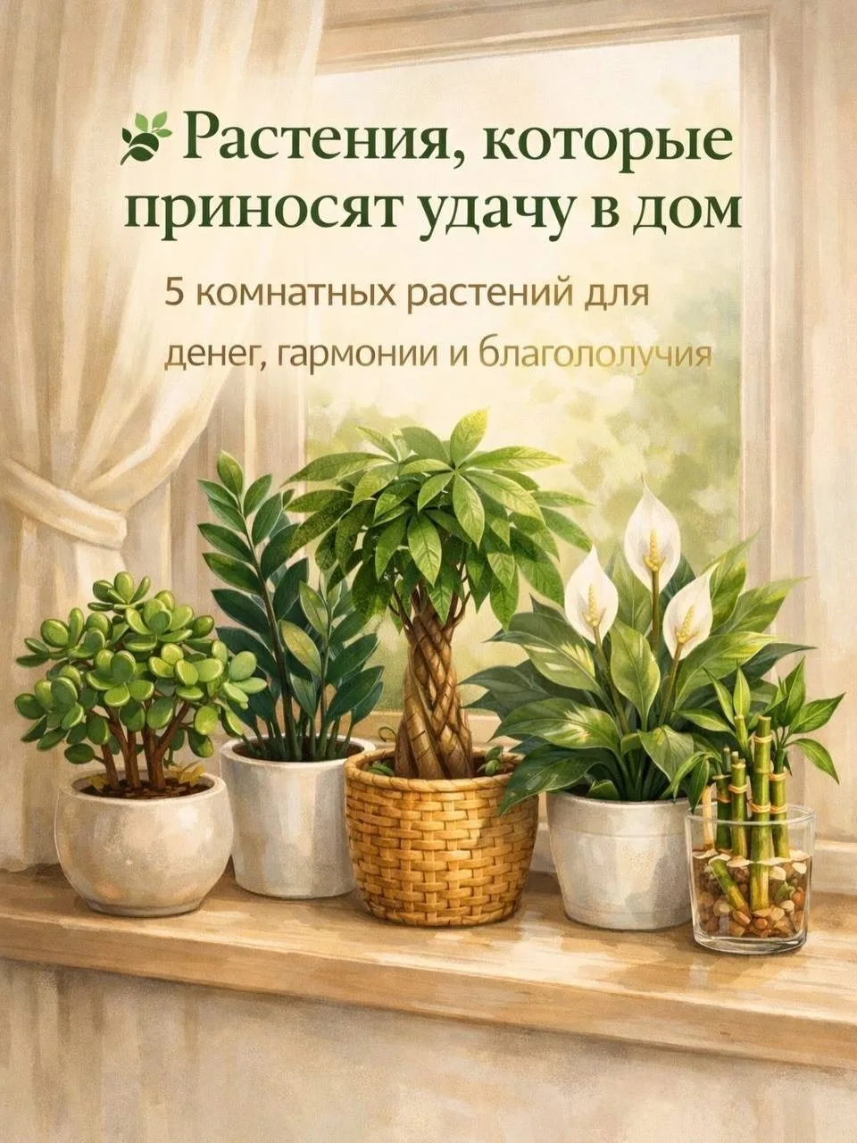 Комнатные растения, приносящие удачу в дом 🍀

Зелёные акценты в интерьере создают не только уют, но