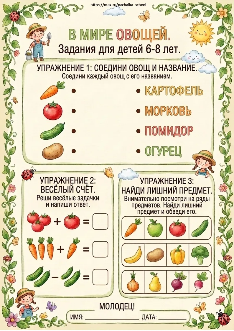 Овощи.

(Материал для личного пользования! Можно делиться материалом через репост или ссылкой на мой