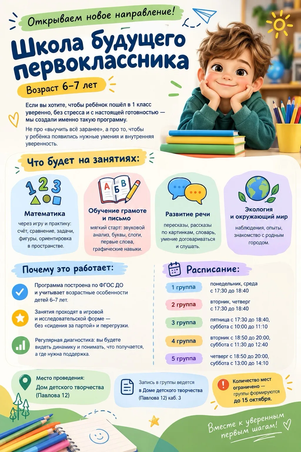 🎒 Открываем новое направление — «Школа будущего первоклассника»!