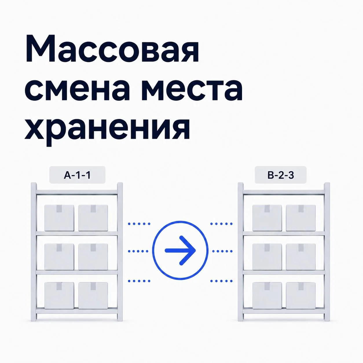 Массовая смена места хранения