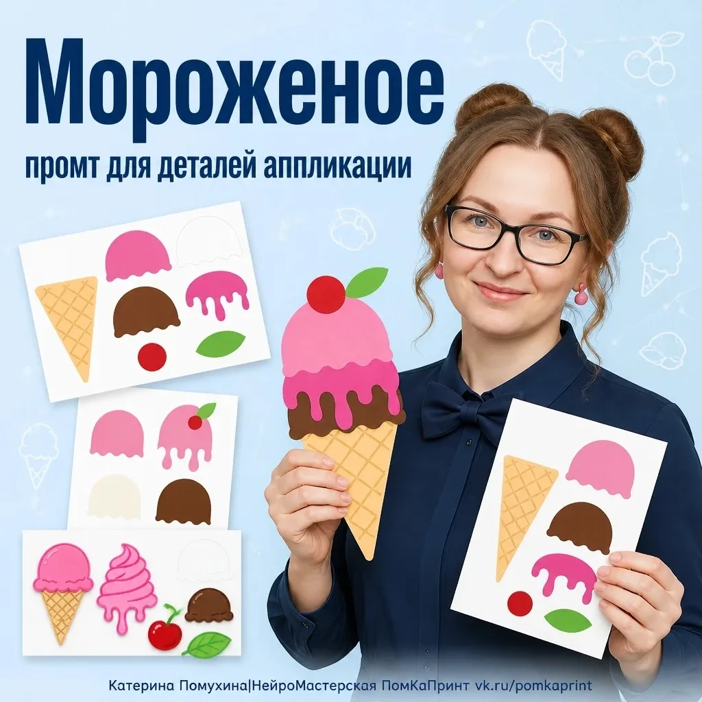 🍦 Сохраняйте шаблоны деталей для аппликации с мороженым