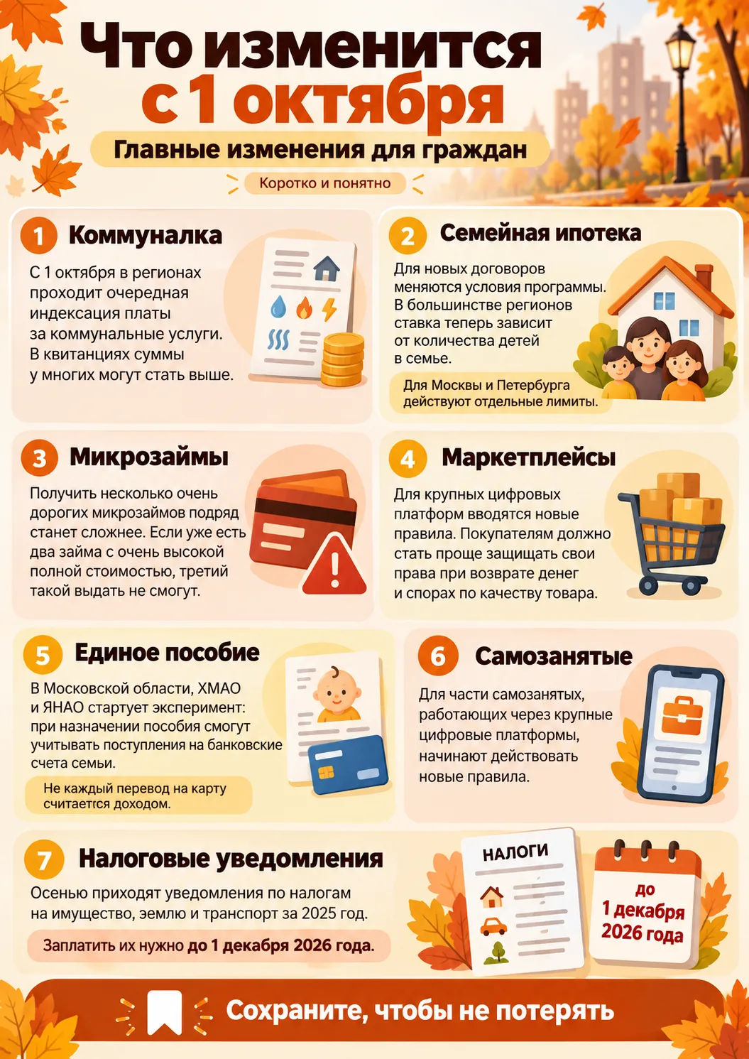 🍂 Что изменится с 1 октября