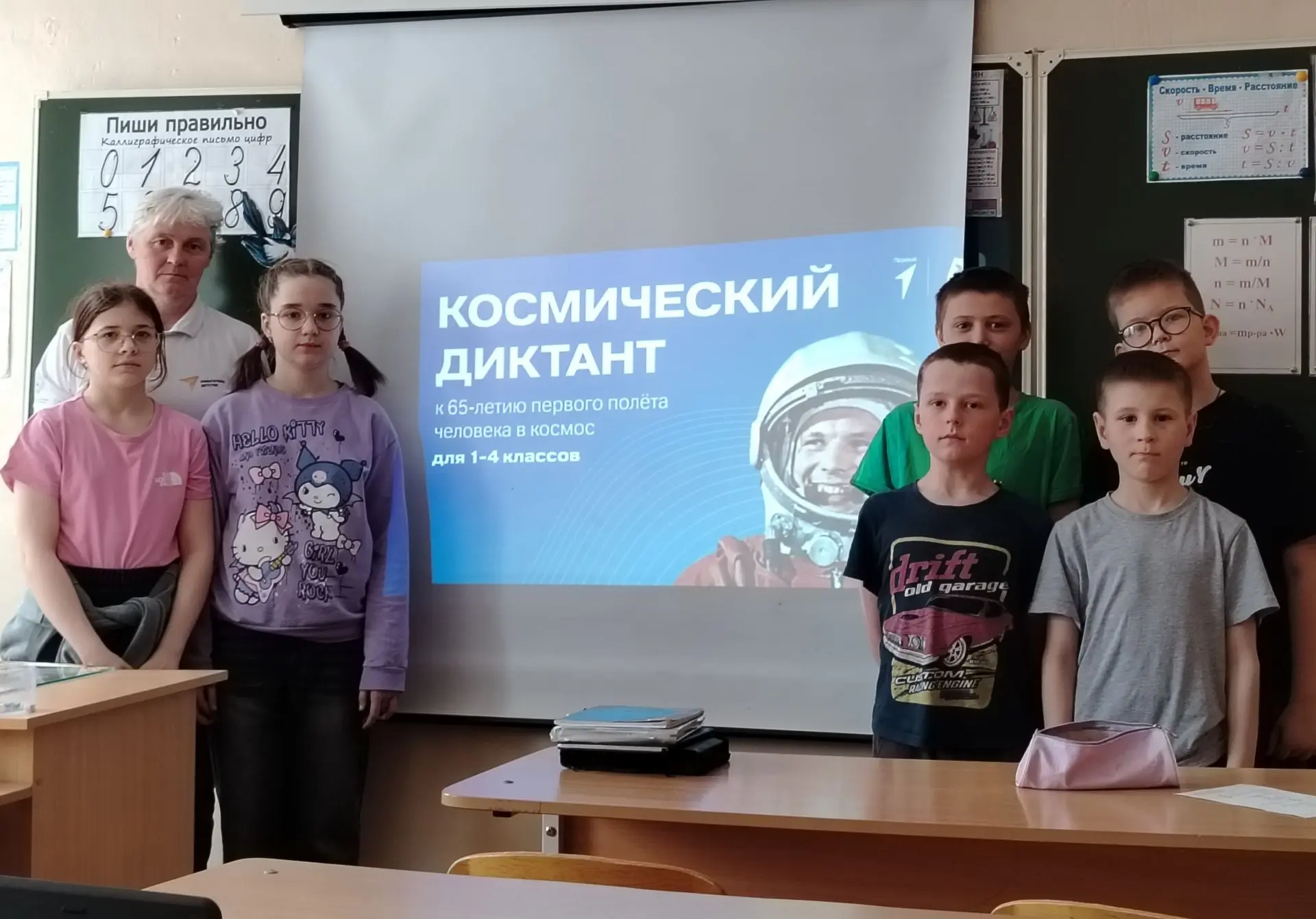 В честь Дня космонавтики для учащихся 1-4 классов прошёл увлекательный космический дикт...