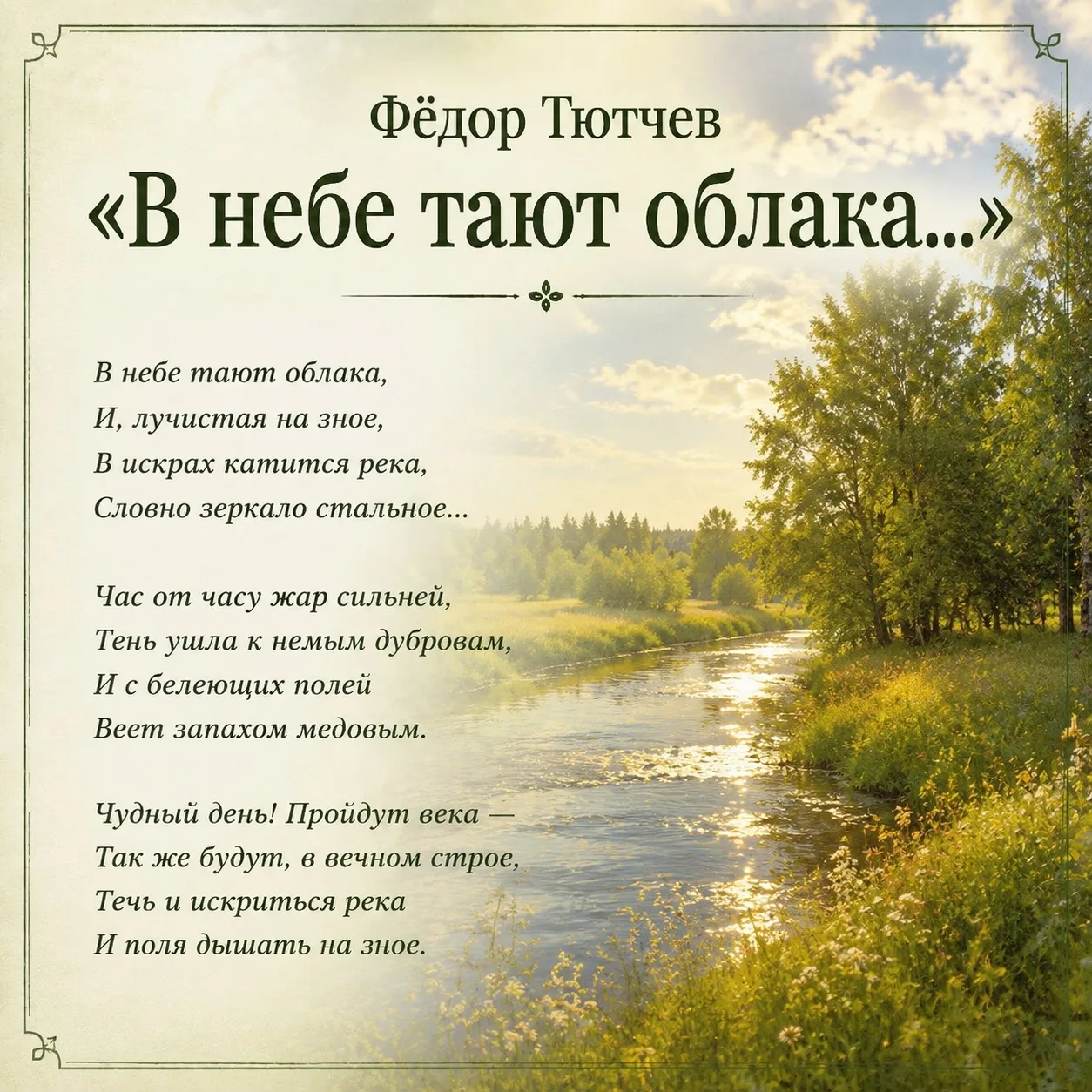 Лето в произведениях русских поэтов: дыхание тепла и красок

Лето в русской поэзии — это не просто в