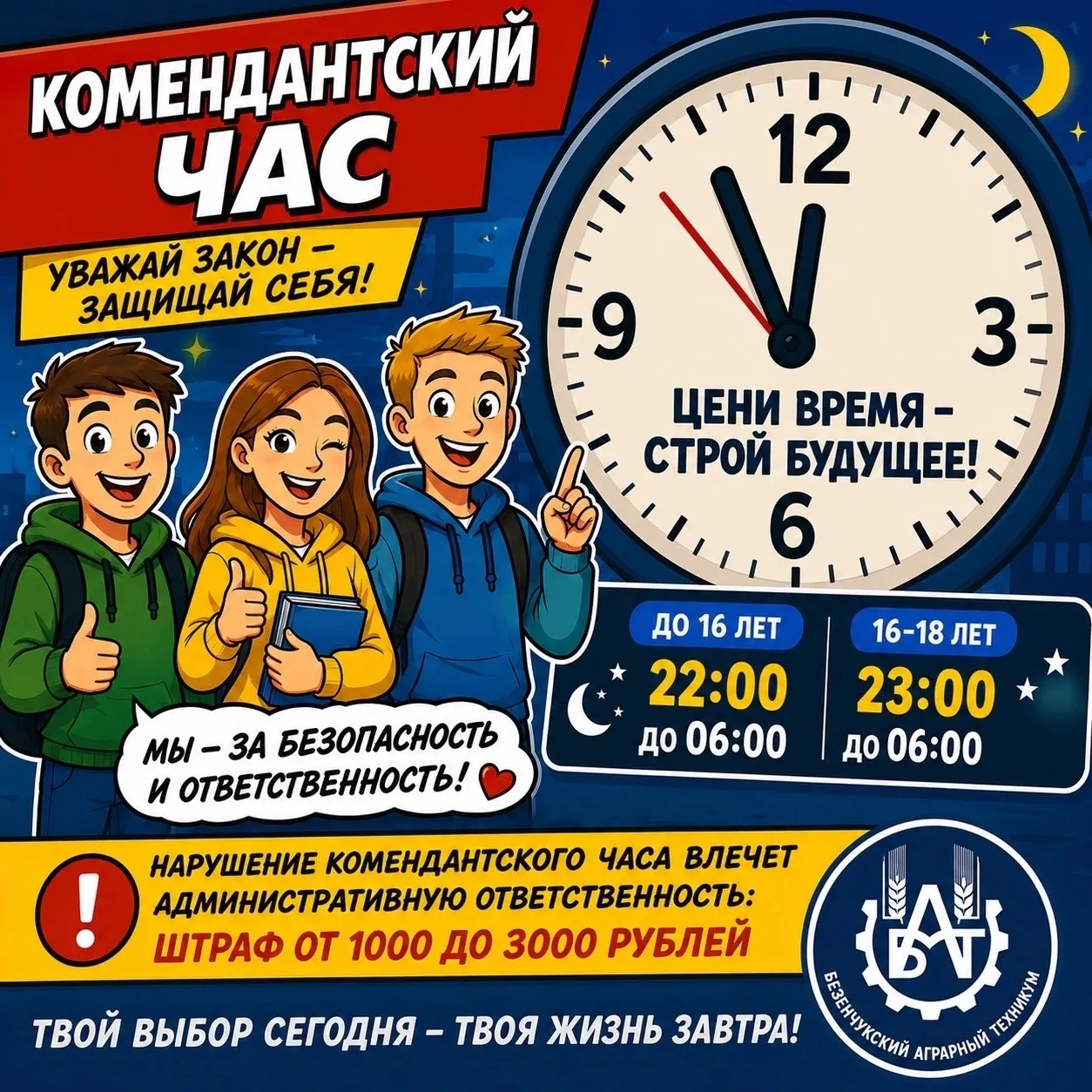 📢 Студенты Безенчукского аграрного техникума!

Впереди праздничные и выходные дни. Напоминаем о нео