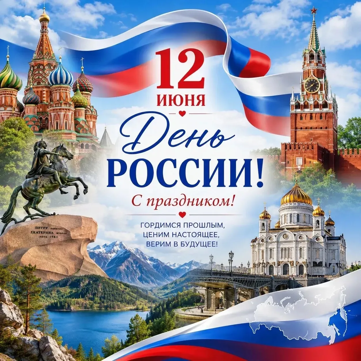 Наша гордость — День России! ❤ 
 
🇷🇺 Россия — это наши бескрайние леса и поля, величественные горы