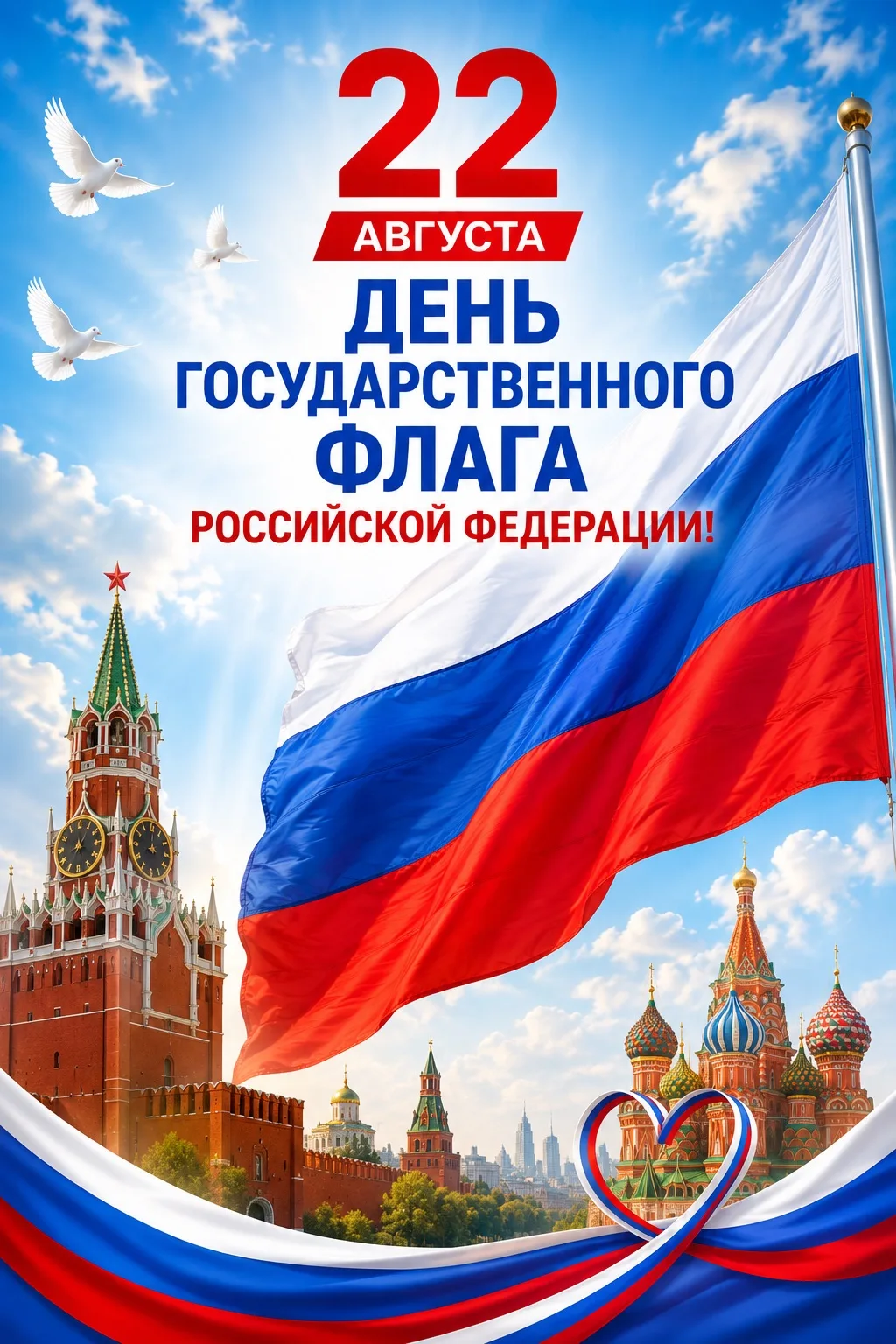 🇷🇺 22 августа – День Государственного флага Российской Федерации!