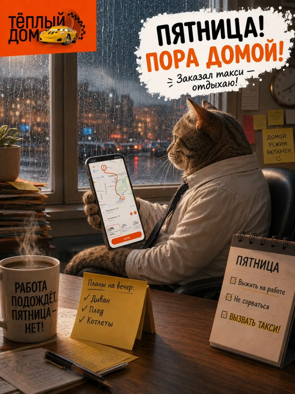 Пятница пришла, и пасмурная погода стучит в окно? 🌧