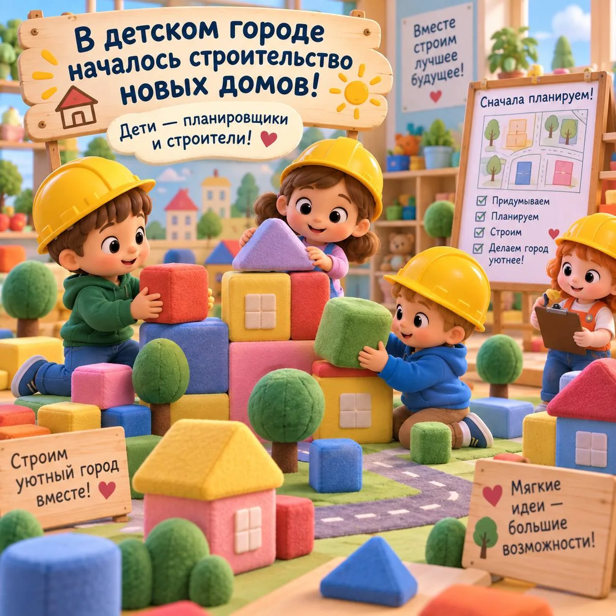 🏗️ В детском городе «Лёсики» началось большое строительство! 🏠✨
