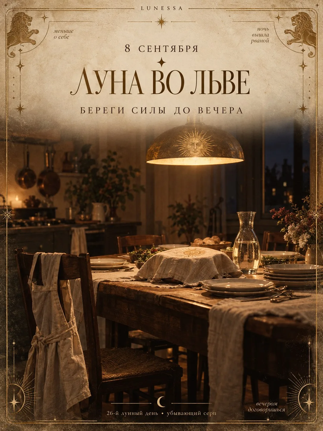 8 сентября ✦ Луна во Льве