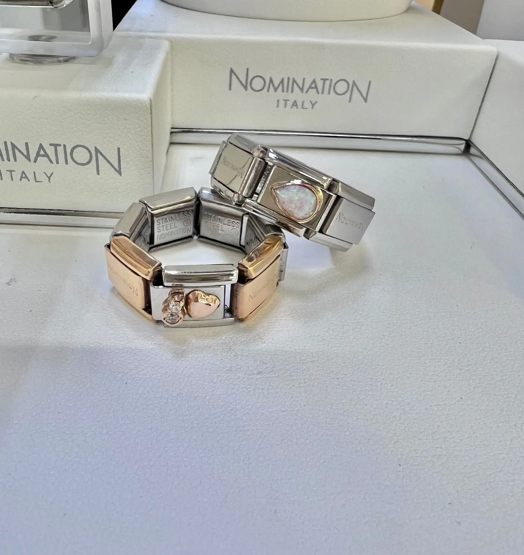 Кольца из звеньев composable с драгоценным символом 💍