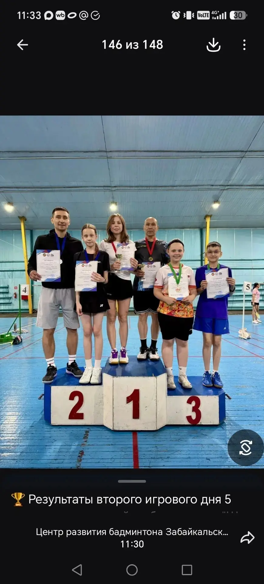 🏆Николаева Александра, ученица  6 "В" класса приняла участие в турнира "Шаг вперед" по бадминтону..